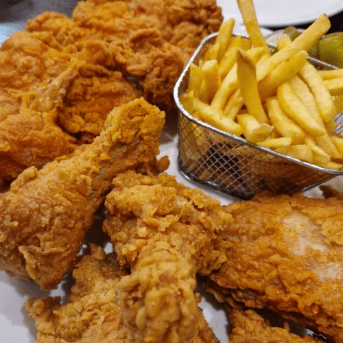 Halbe gebratenes Hähnchen،